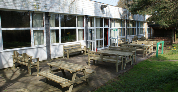 Patio area at the social club