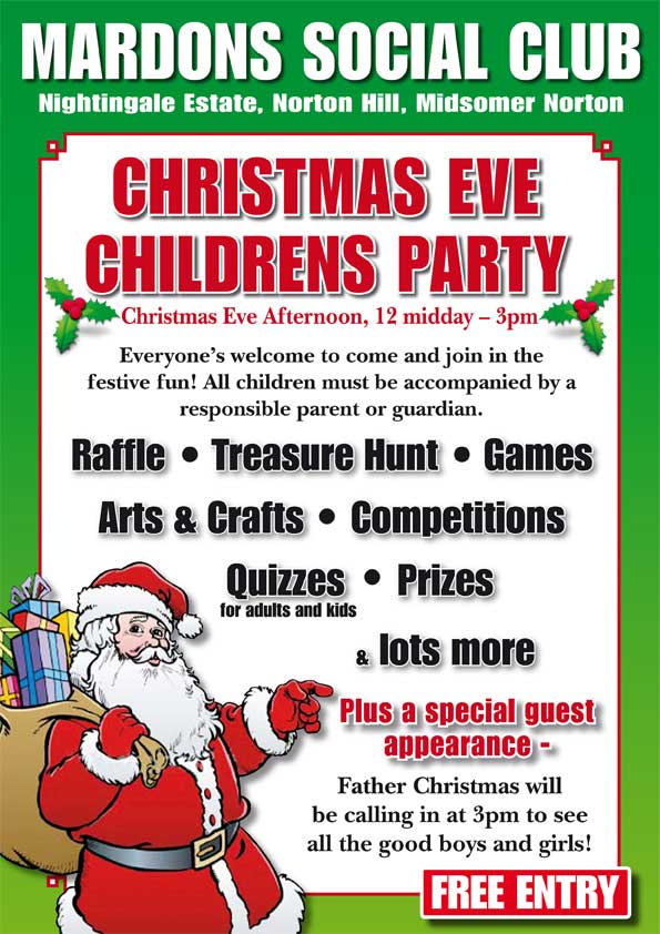 Kids Christmas Eve Party - all welcome free entry.