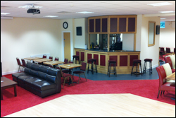 Photograph of the interior of the social club